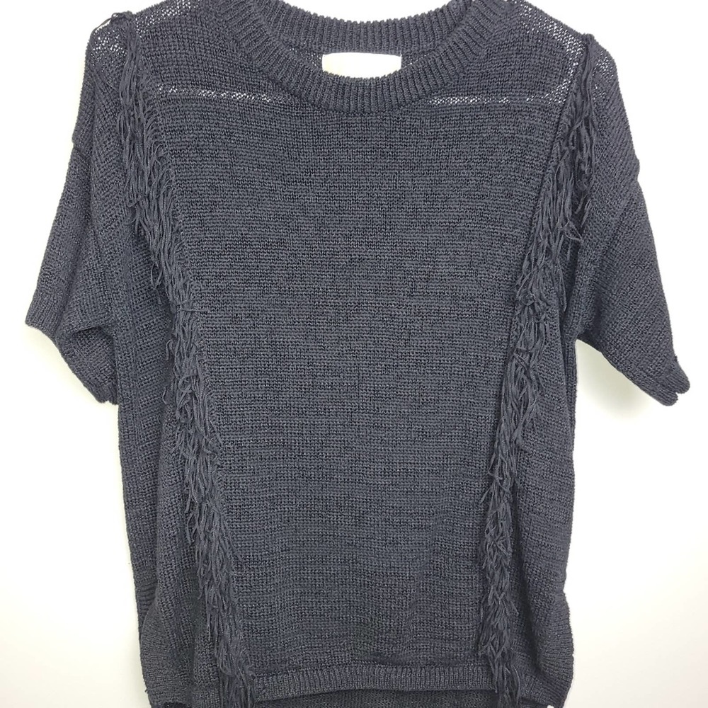 Michael Kors Fringe Short Sleve Sweater Med